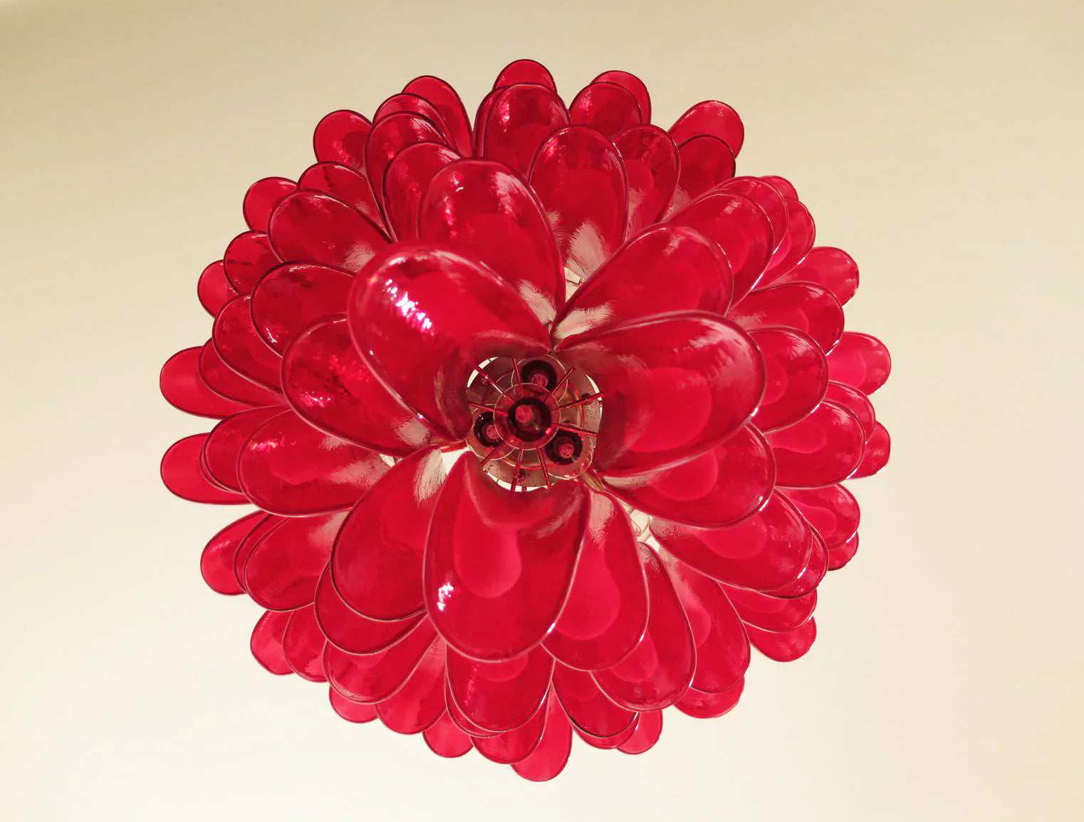 Vintage Murano Red Glass Petals Chandelier product image
