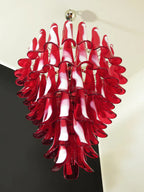 Vintage Murano Red Glass Petals Chandelier product image