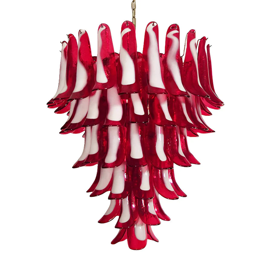 Vintage Murano Red Glass Petals Chandelier product image