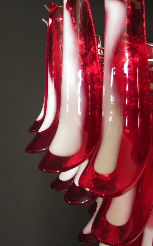 Vintage Murano Red Glass Petals Chandelier product image