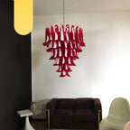 Vintage Murano Red Glass Petals Chandelier product image