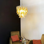 Vintage Murano Swallows Amber Glass Chandelier detail view