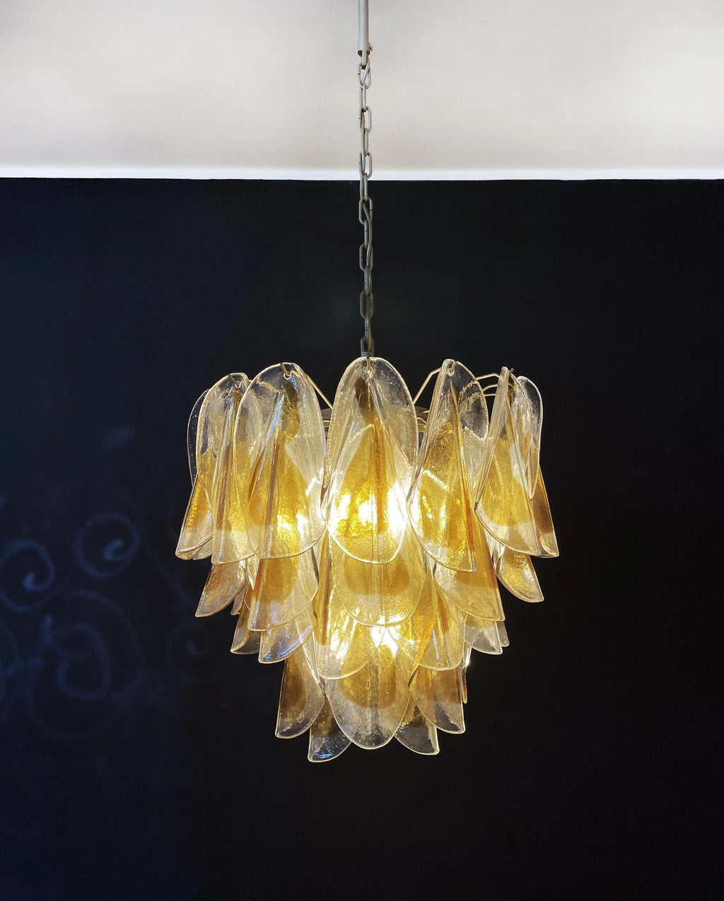 Vintage Murano Swallows Amber Glass Chandelier product image