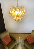 Vintage Murano Swallows Amber Glass Chandelier material and finish detail