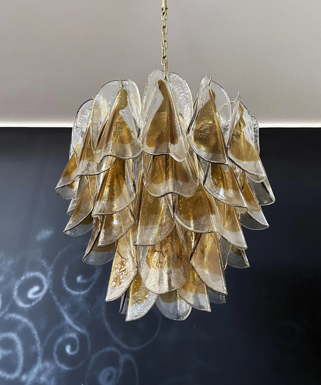 Vintage Murano Swallows Amber Glass Chandelier product image