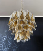 Vintage Murano Swallows Amber Glass Chandelier product image
