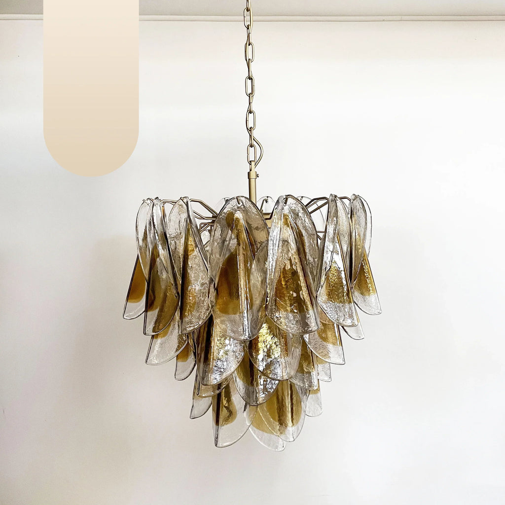 Vintage Murano Swallows Amber Glass Chandelier product image
