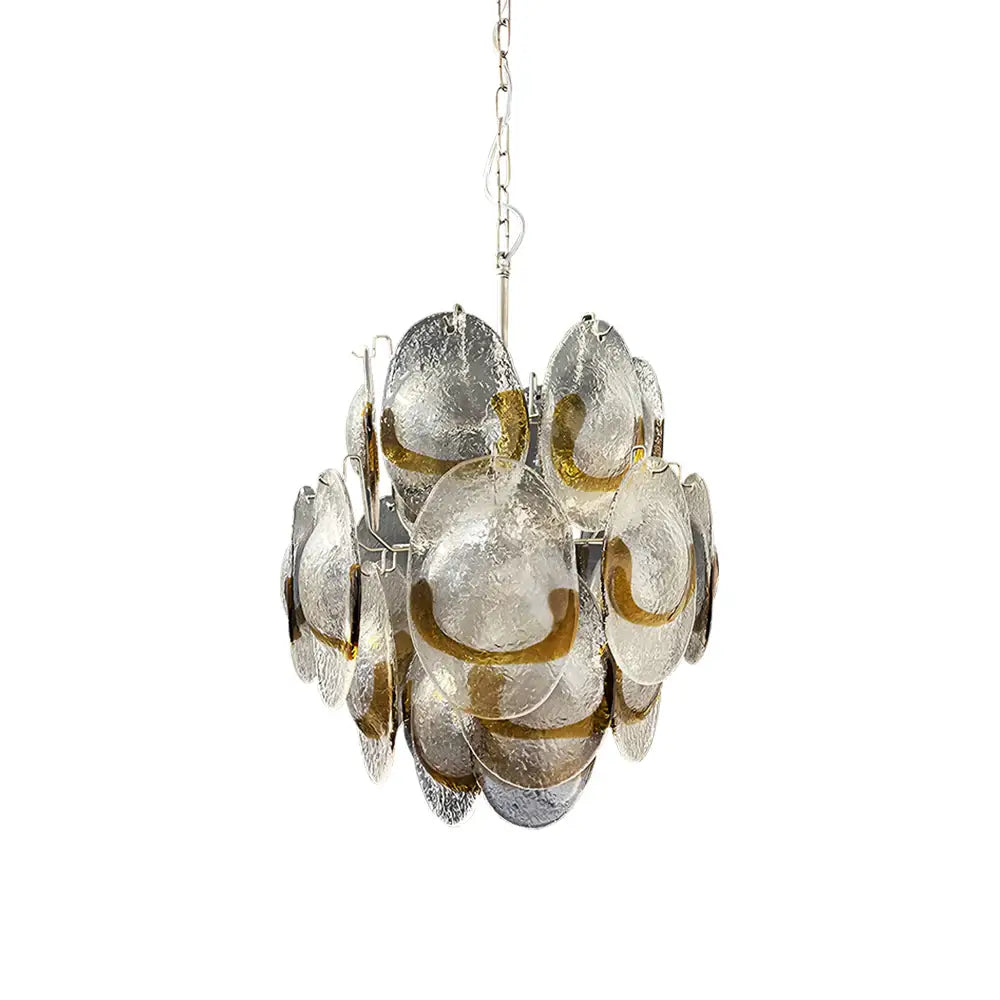 Vintage Murano Transparent Amber Chandelier by Bling Lighting Studio