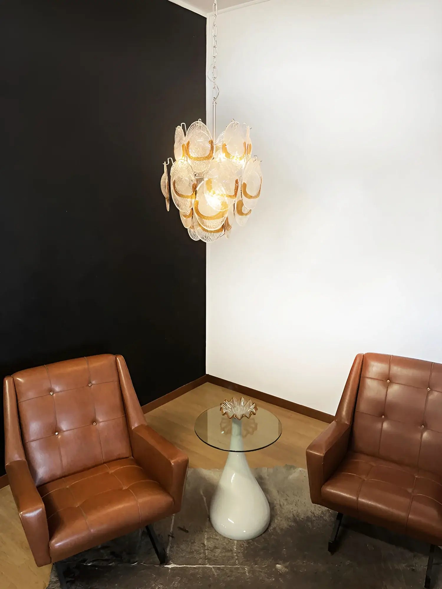 Vintage Murano Transparent Amber Chandelier additional product view