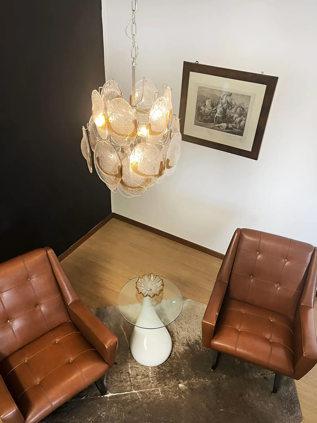 Vintage Murano Transparent Amber Chandelier product image