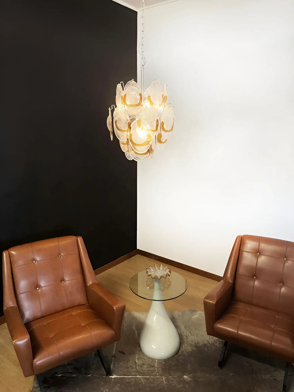 Vintage Murano Transparent Amber Chandelier product image