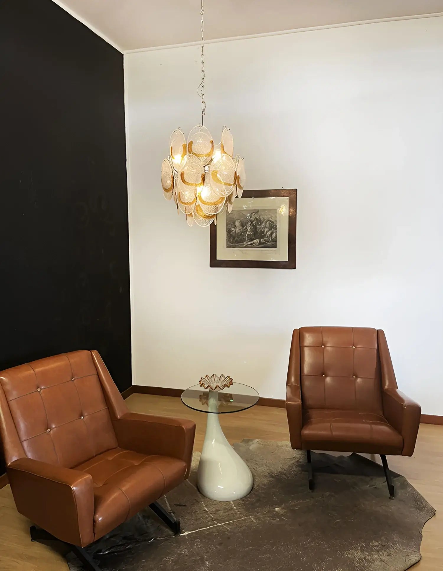 Vintage Murano Transparent Amber Chandelier product image