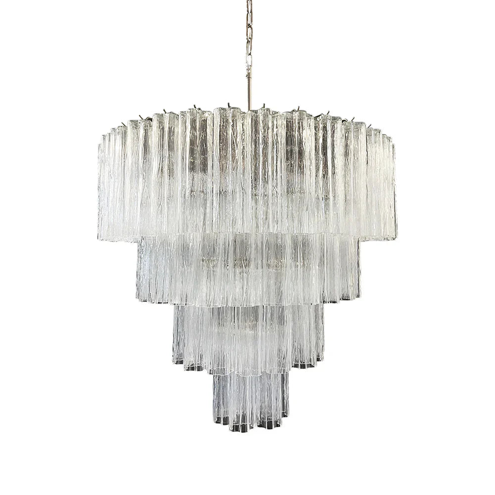Vintage Murano Transparent Glass Chandelier by Bling Lighting Studio