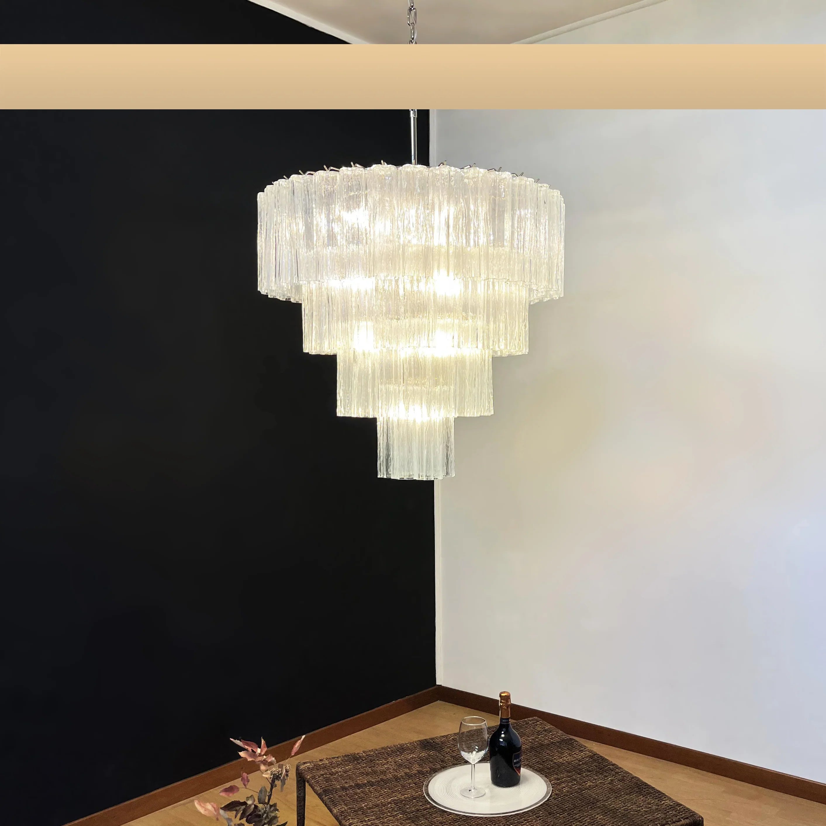 Vintage Murano Transparent Glass Chandelier product image