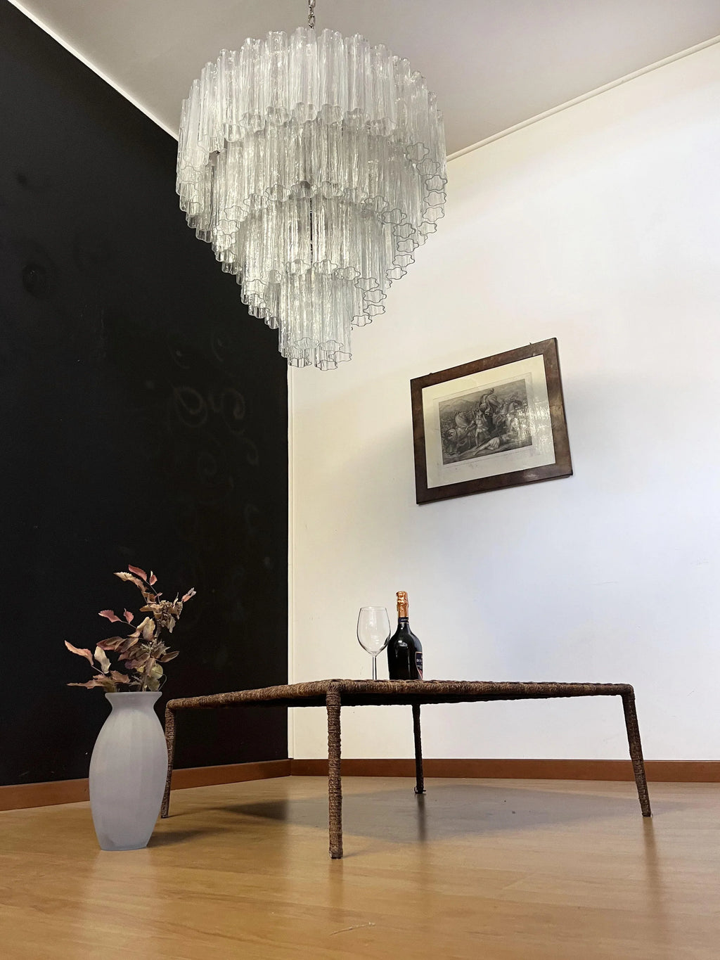 Vintage Murano Transparent Glass Chandelier product image