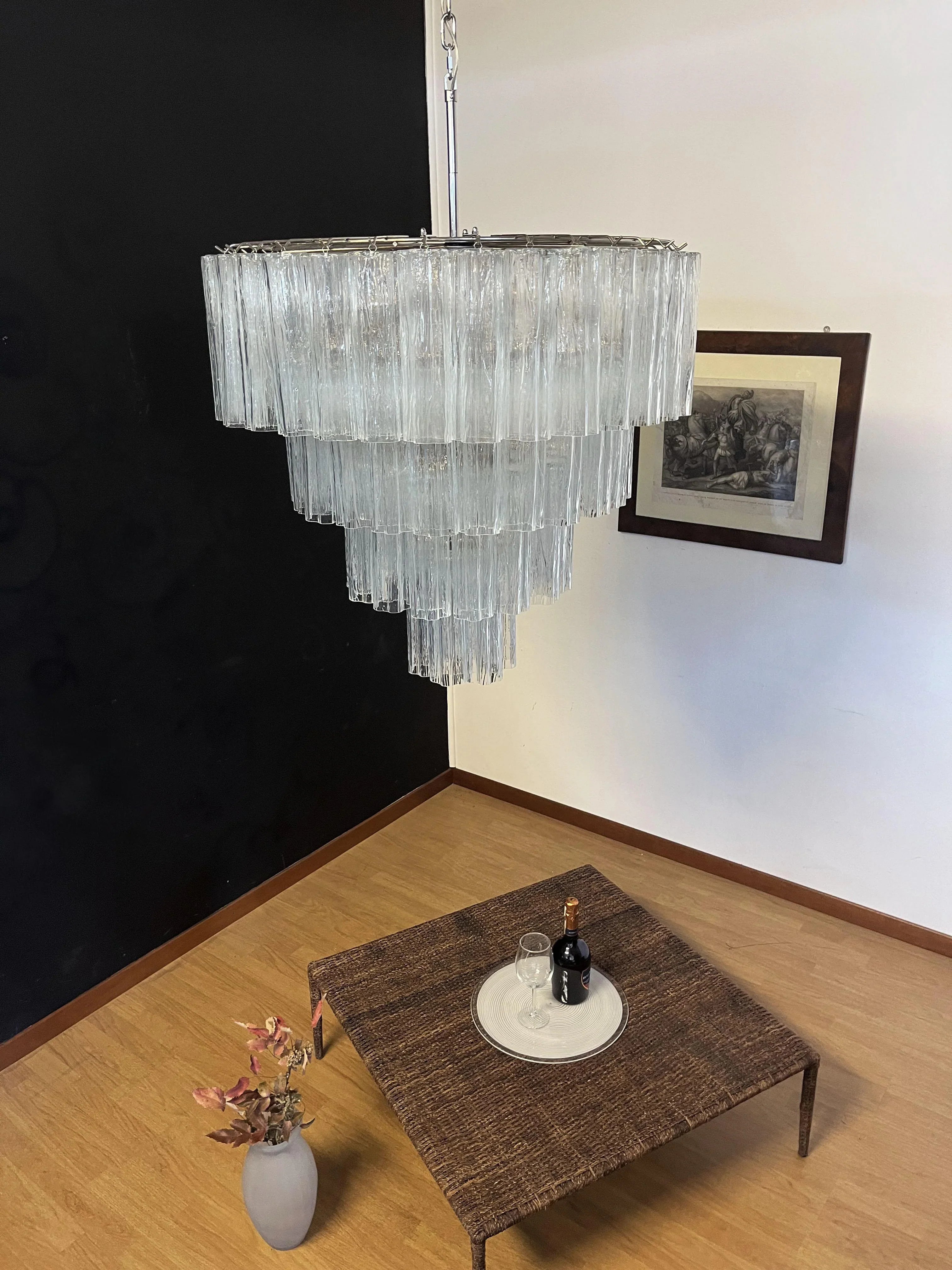 Vintage Murano Transparent Glass Chandelier product image