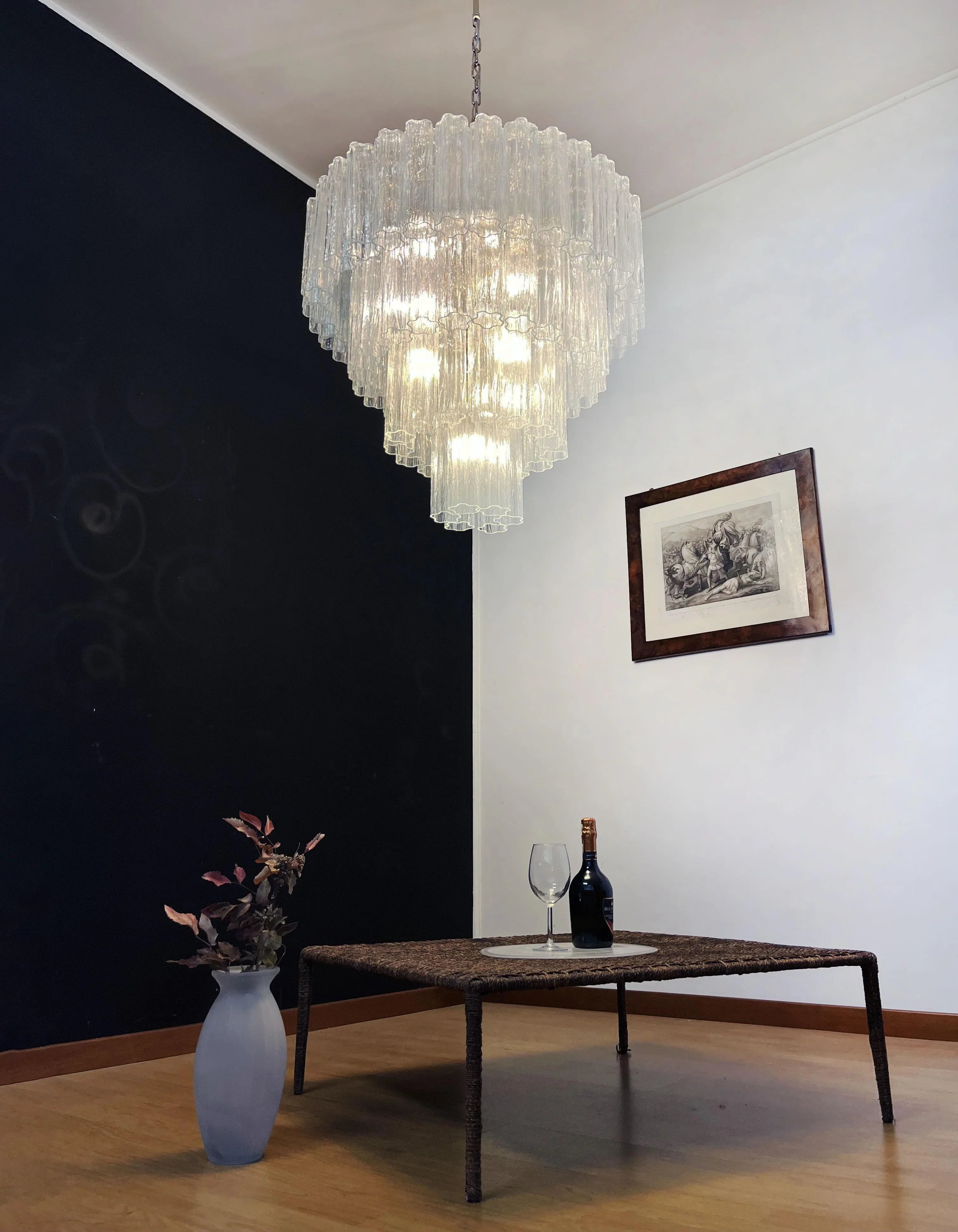 Vintage Murano Transparent Glass Chandelier product image