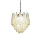 Vintage Murano Transparent Glass Petals Chandelier product image