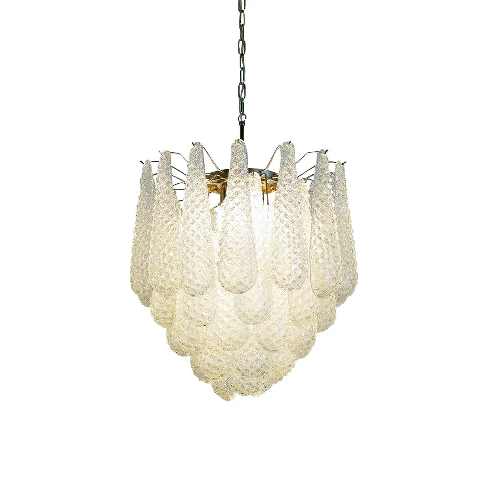 Vintage Murano Transparent Glass Petals Chandelier product image