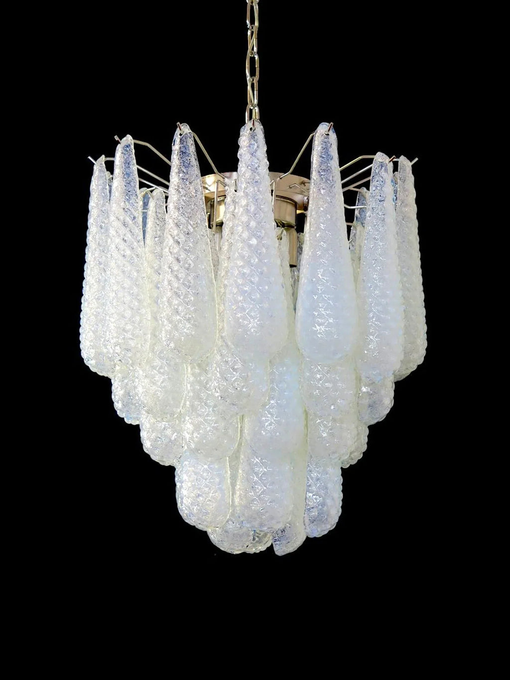 Vintage Murano Transparent Glass Petals Chandelier product image