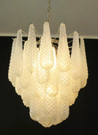 Vintage Murano Transparent Glass Petals Chandelier product image