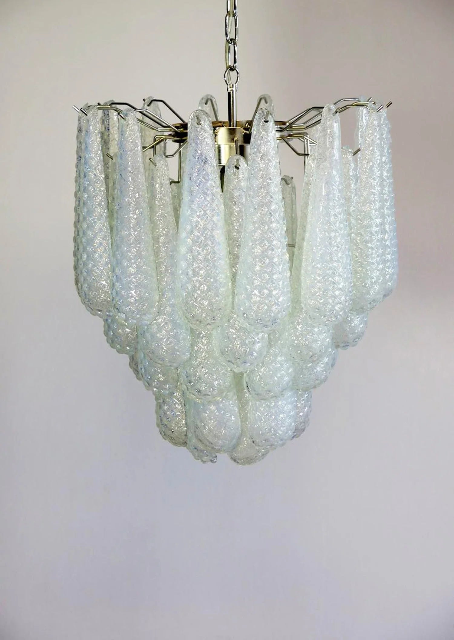 Vintage Murano Transparent Glass Petals Chandelier product image