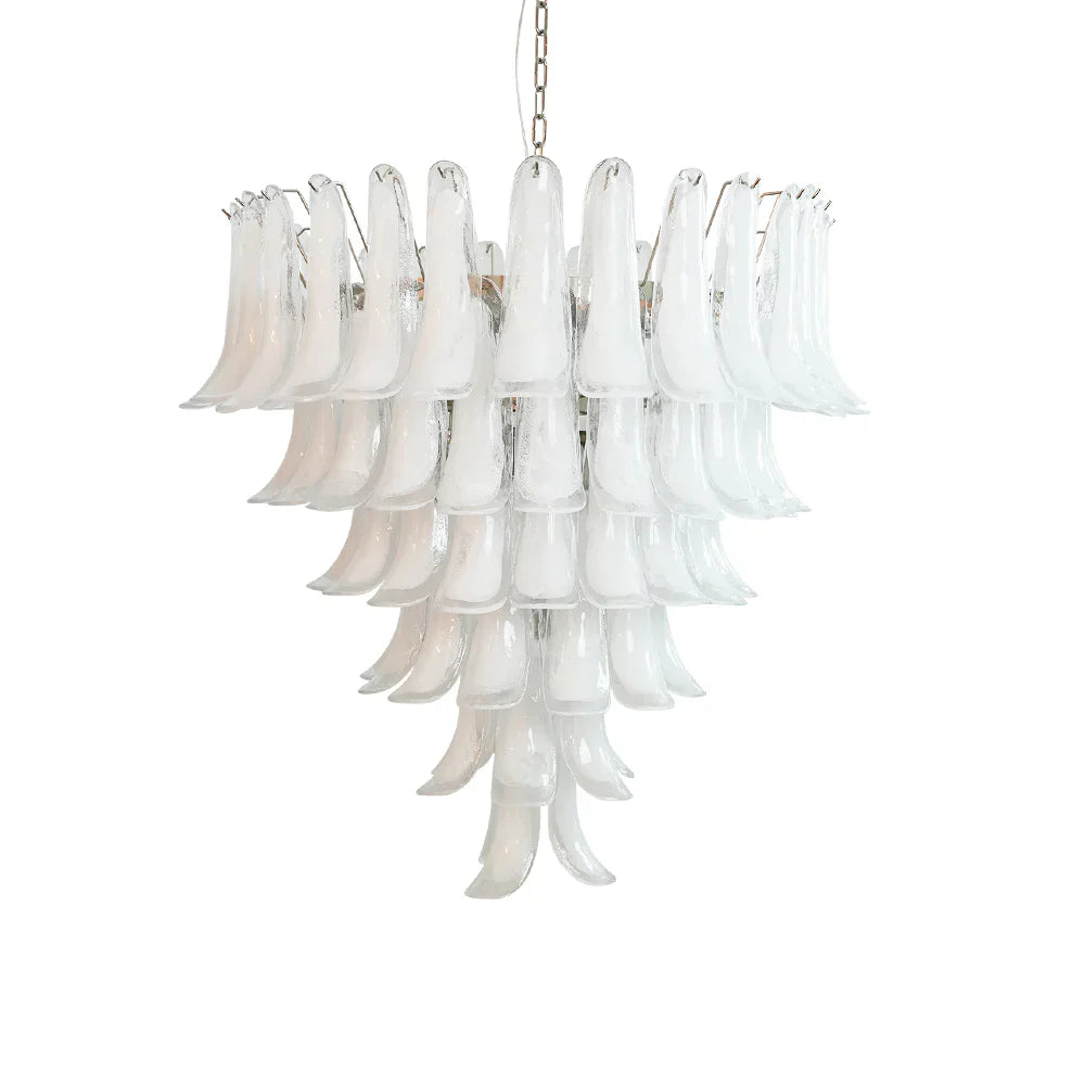 Vintage Murano Transparent Glass Petals Chandelier product image