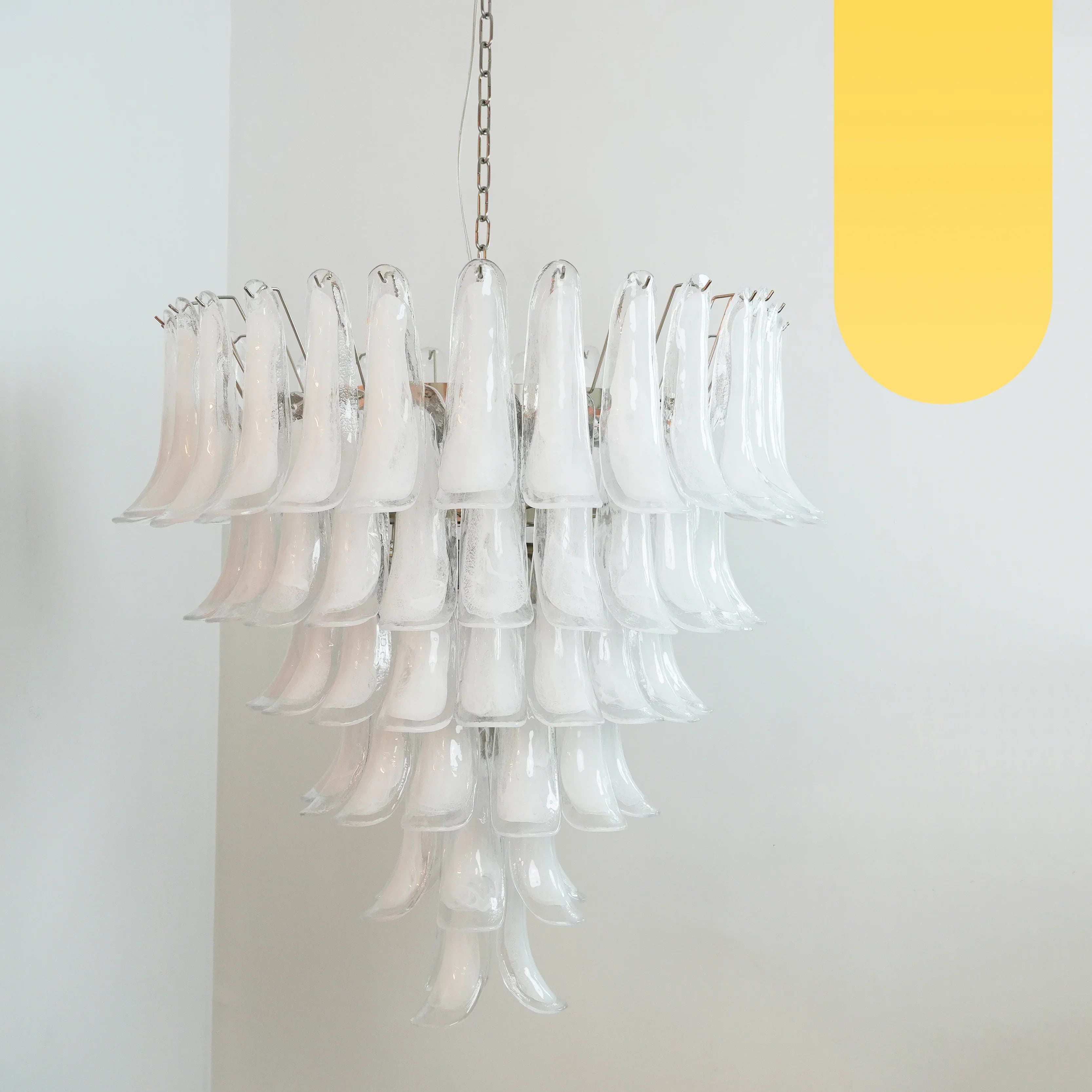 Vintage Murano Transparent Glass Petals Chandelier product image