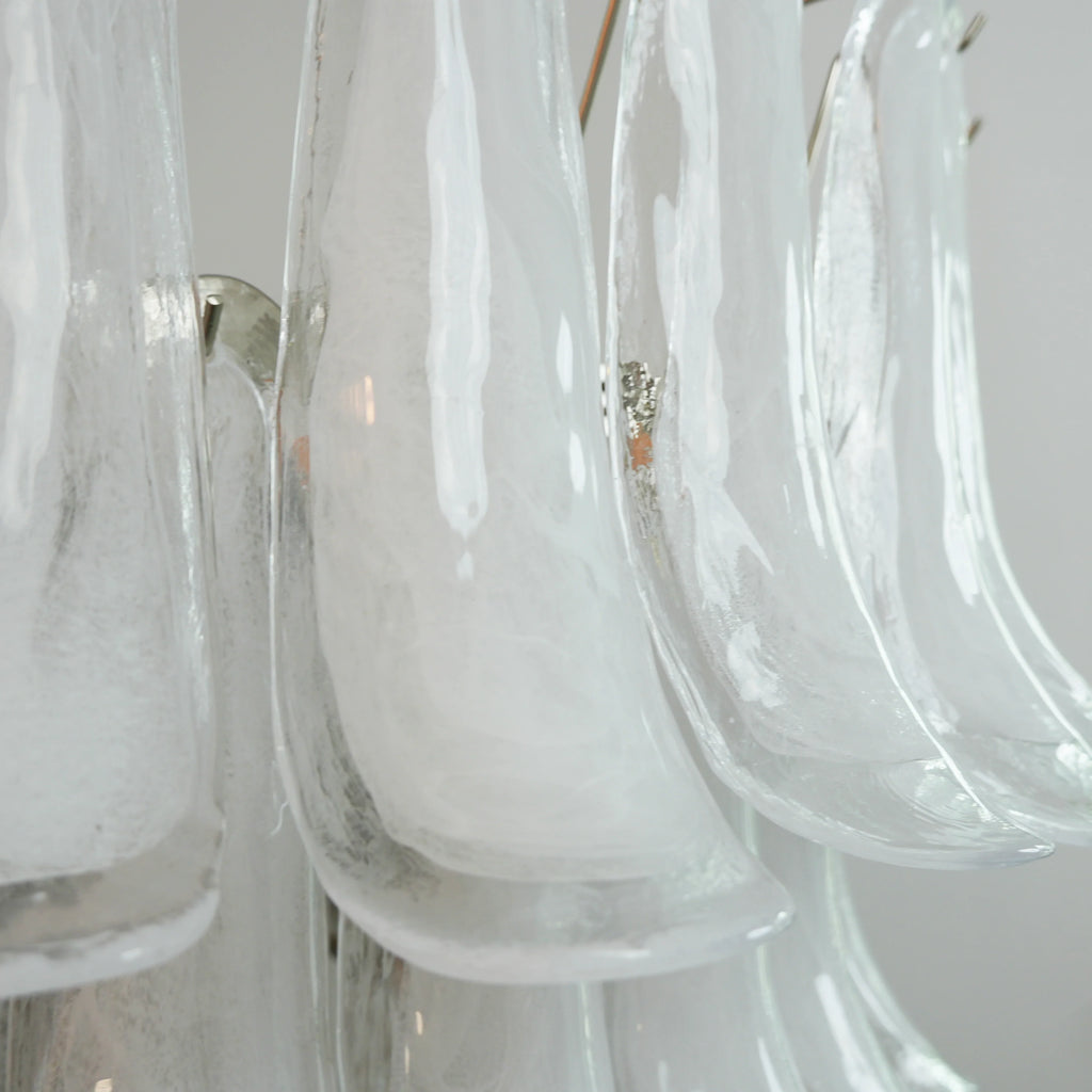 Vintage Murano Transparent Glass Petals Chandelier product image