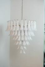 Vintage Murano Transparent Glass Petals Chandelier product image