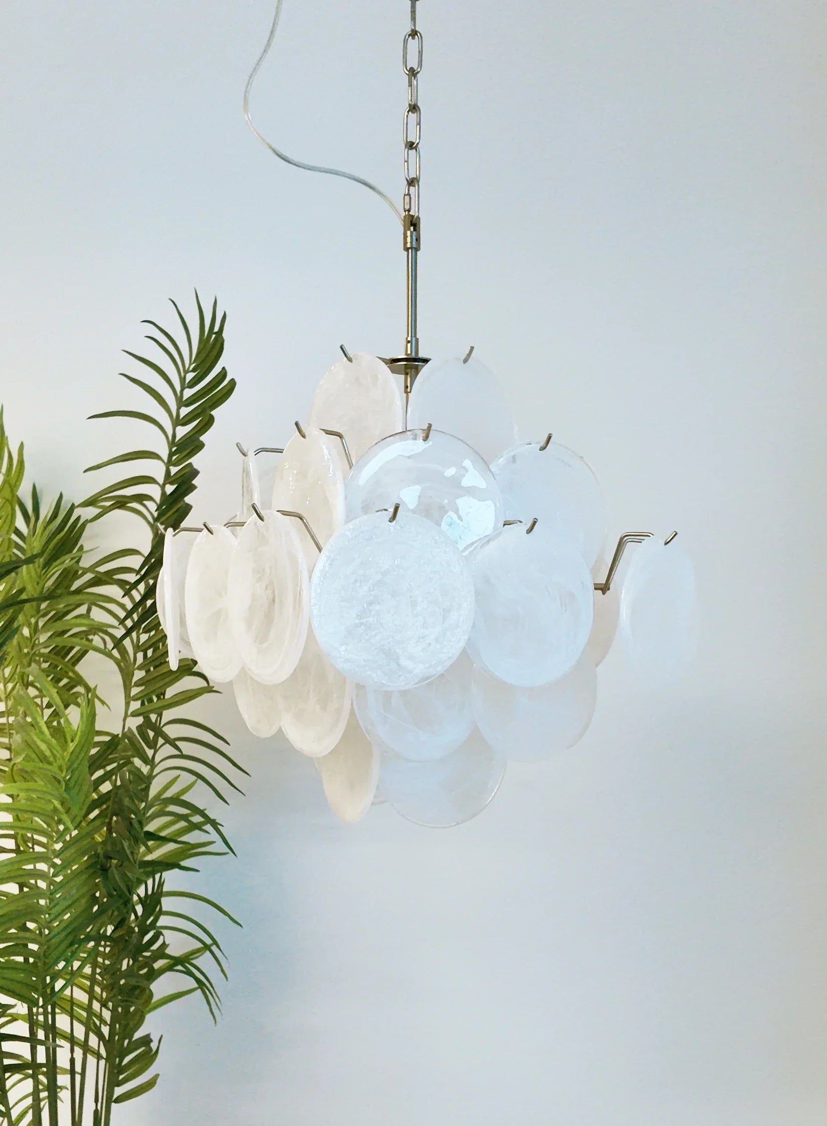 Vintage Murano White Disks Chandelier product image
