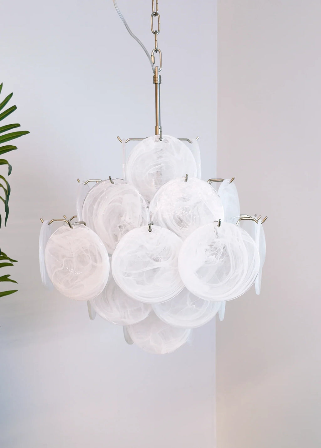 Vintage Murano White Disks Chandelier product image