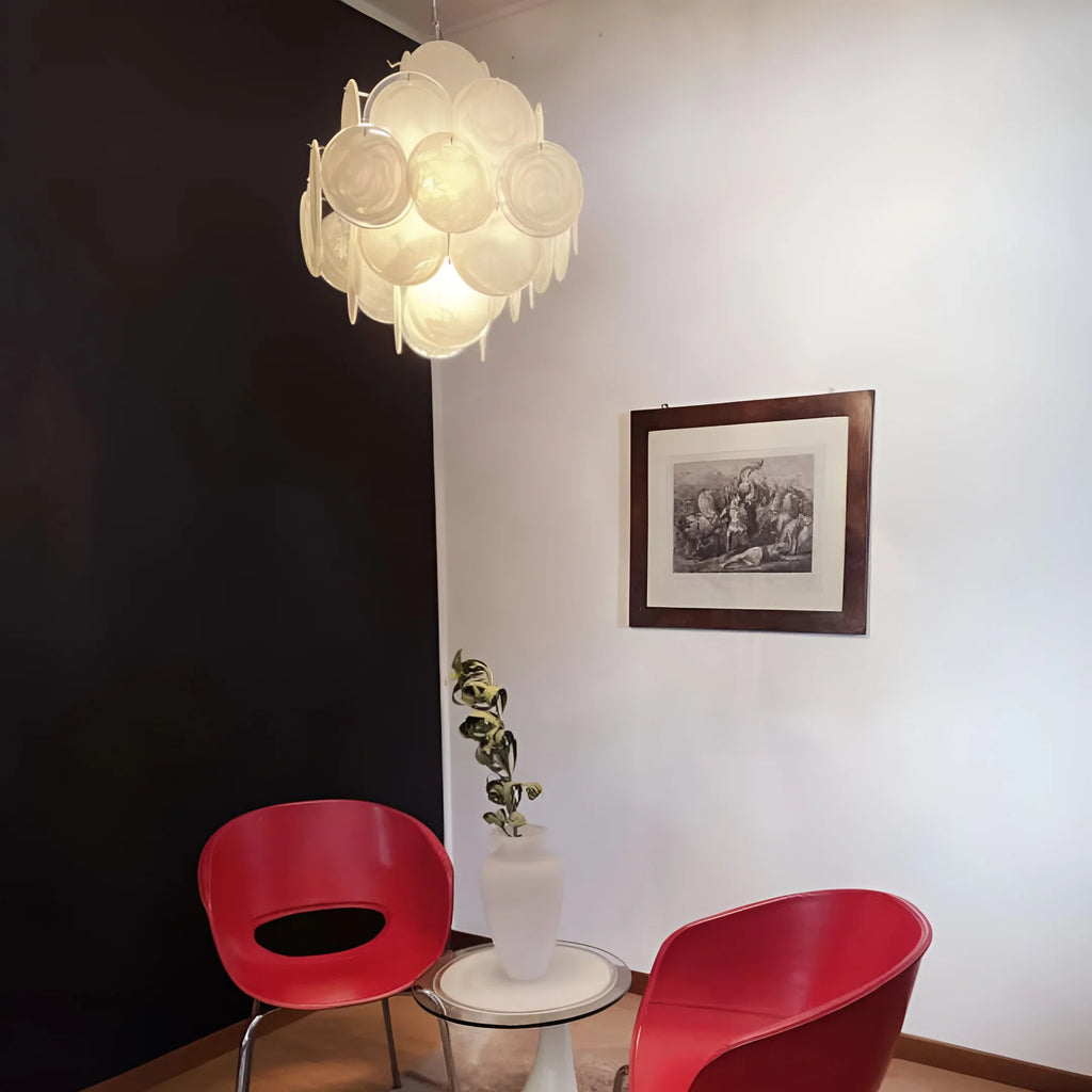 Vintage Murano White Disks Chandelier product image