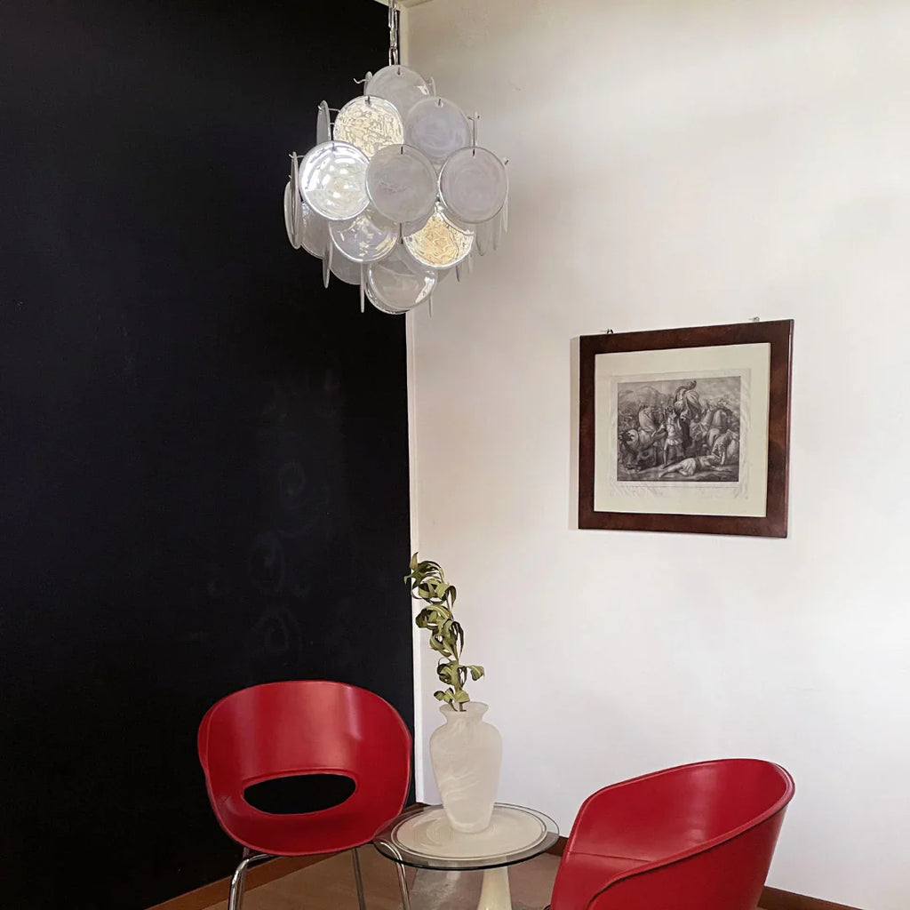 Vintage Murano White Disks Chandelier product image