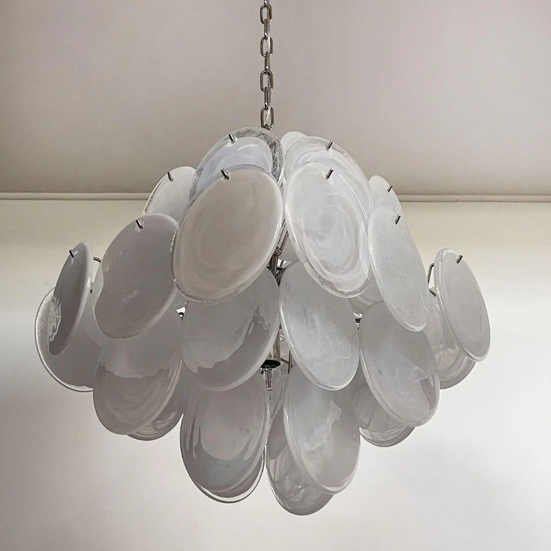Vintage Murano White Disks Chandelier product image