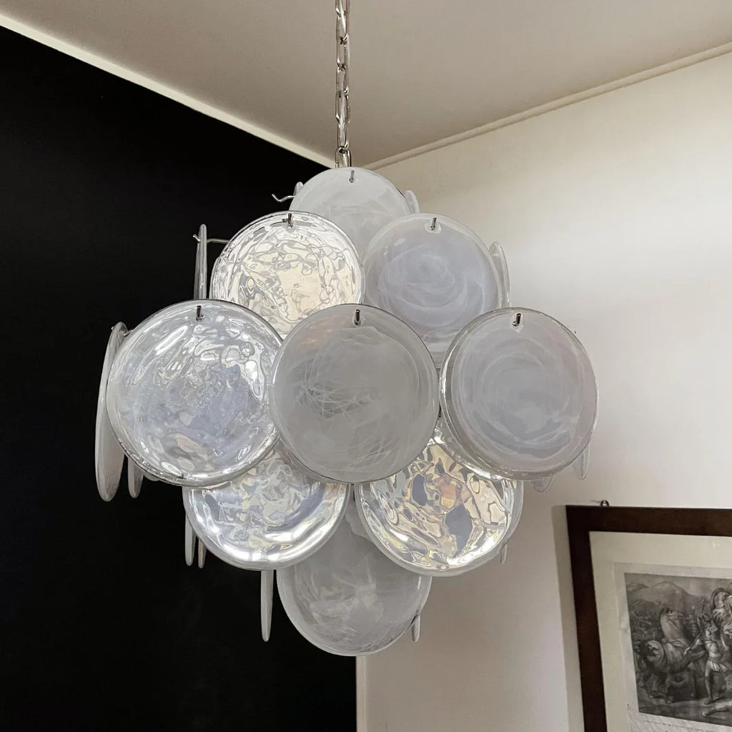 Vintage Murano White Disks Chandelier product image