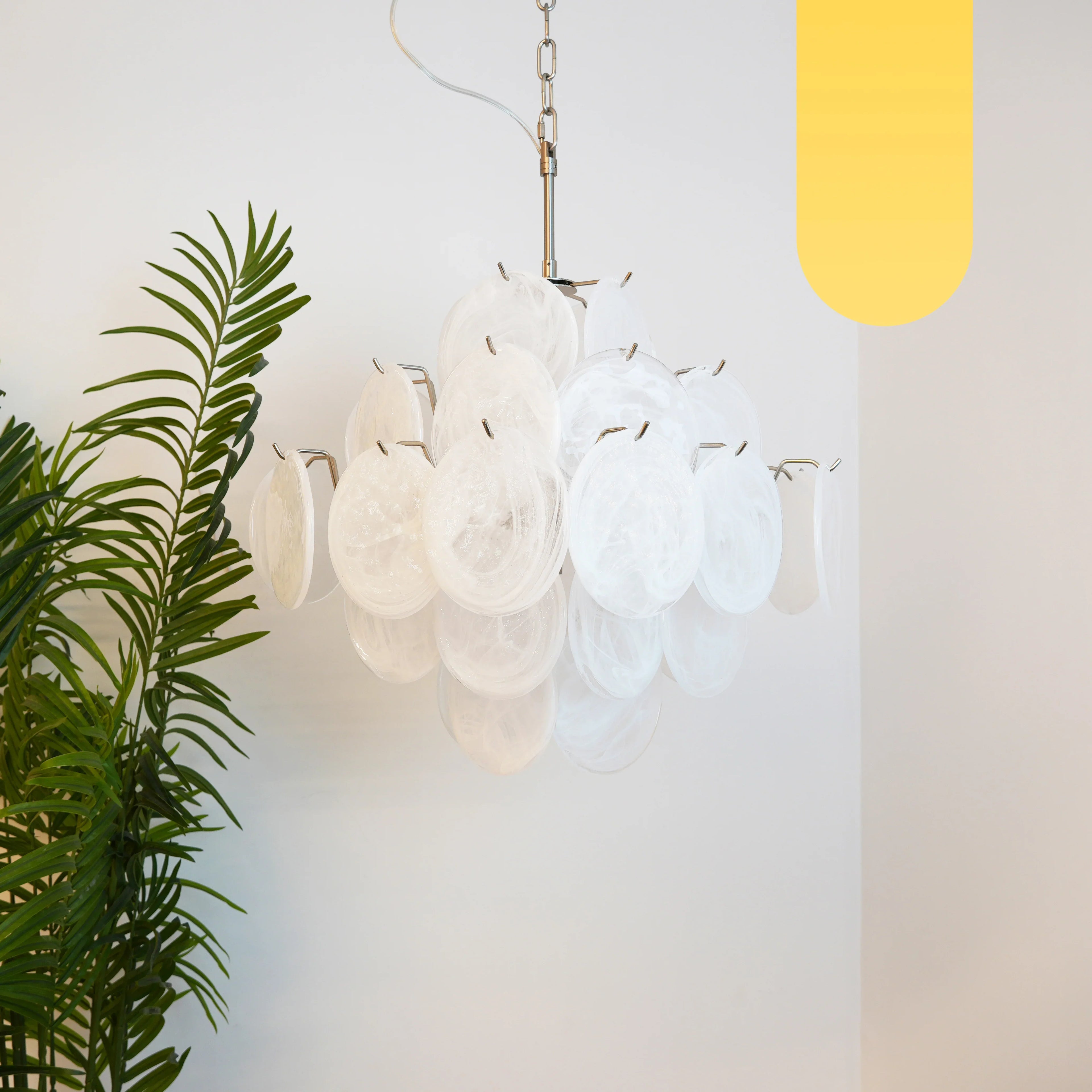 Vintage Murano White Disks Chandelier product image