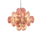 Vintage Murano Pink Disks Chandelier by Bling Lighting Studio