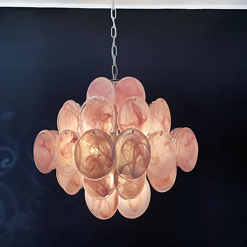 Vintage Murano Pink Disks Chandelier product image