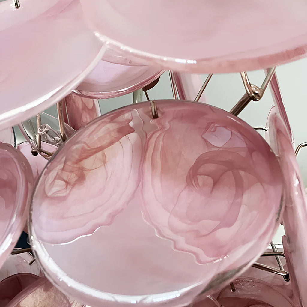 Vintage Murano Pink Disks Chandelier product image