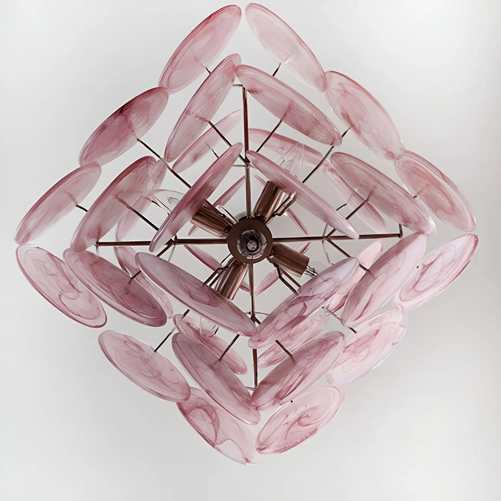 Vintage Murano Pink Disks Chandelier product image