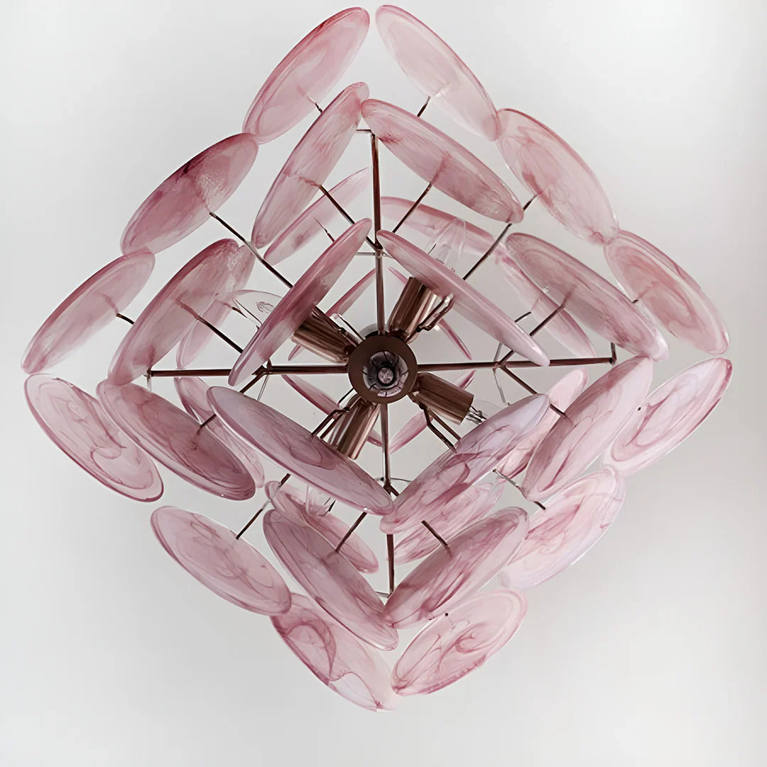 Vintage Murano Pink Disks Chandelier product image