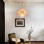 Vintage Murano Pink Disks Chandelier detail view