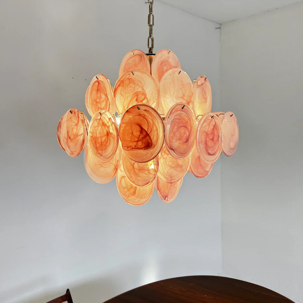 Vintage Murano Pink Disks Chandelier product image