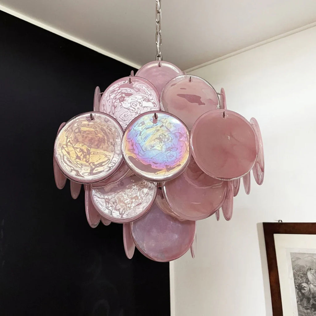 Vintage Murano Pink Disks Chandelier product image