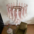 Vintage Pink Murano Glass Petals Chandelier product image