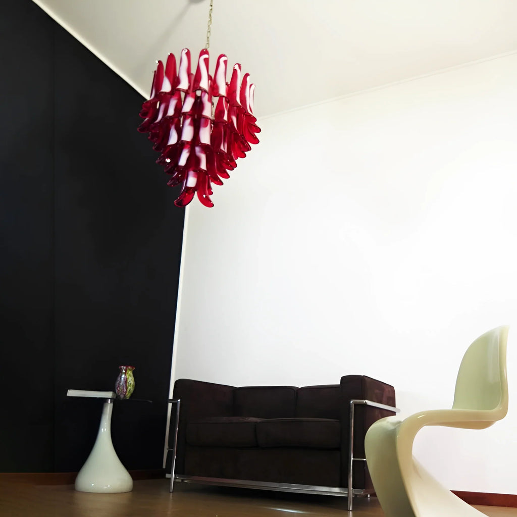 Vintage Red Murano Petals Chandelier product image