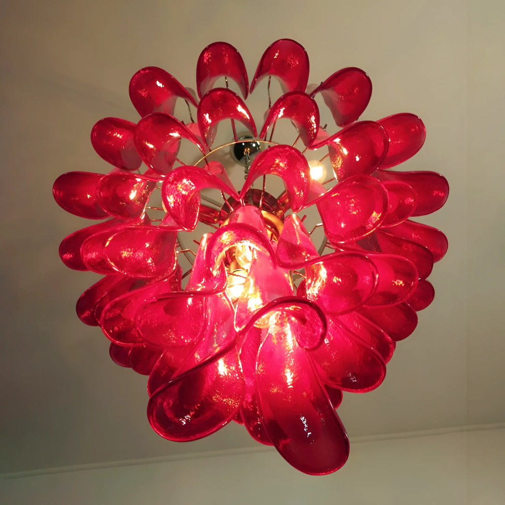 Vintage Red Murano Petals Chandelier product image