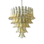 Vintage Transparent Amber Murano Petals Chandelier by Bling Lighting Studio