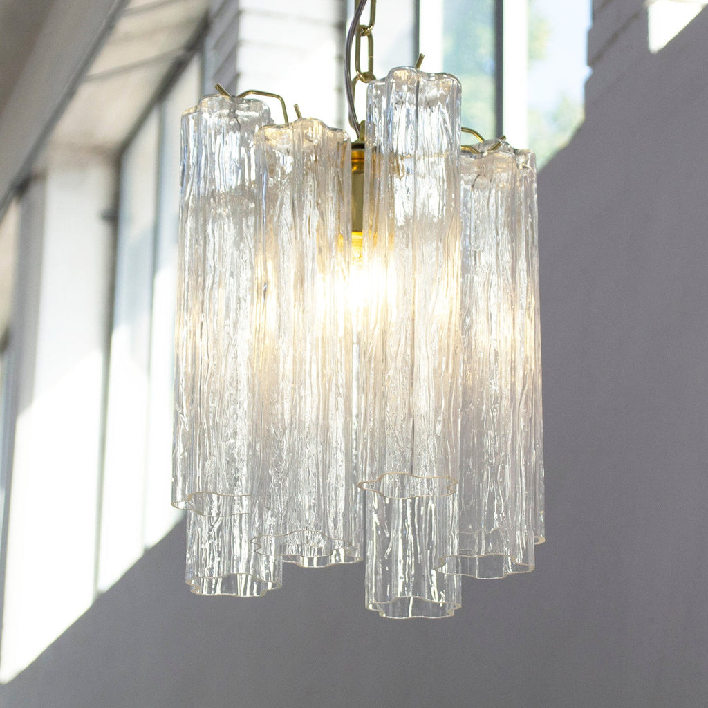 Vintage Transparent Murano Chandelier detail view